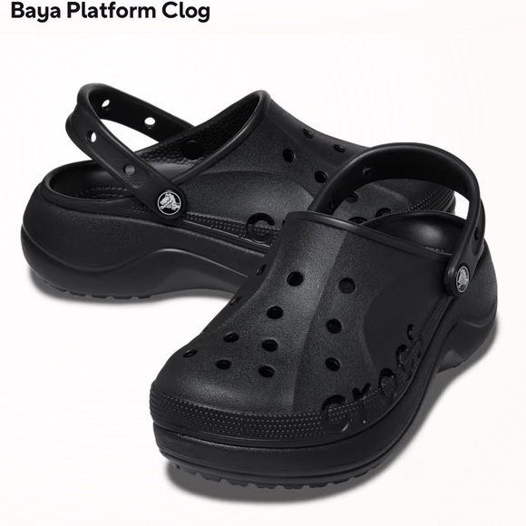 CROCS Baya Platform Clog in Black size: 7 - Picture 2 of 4